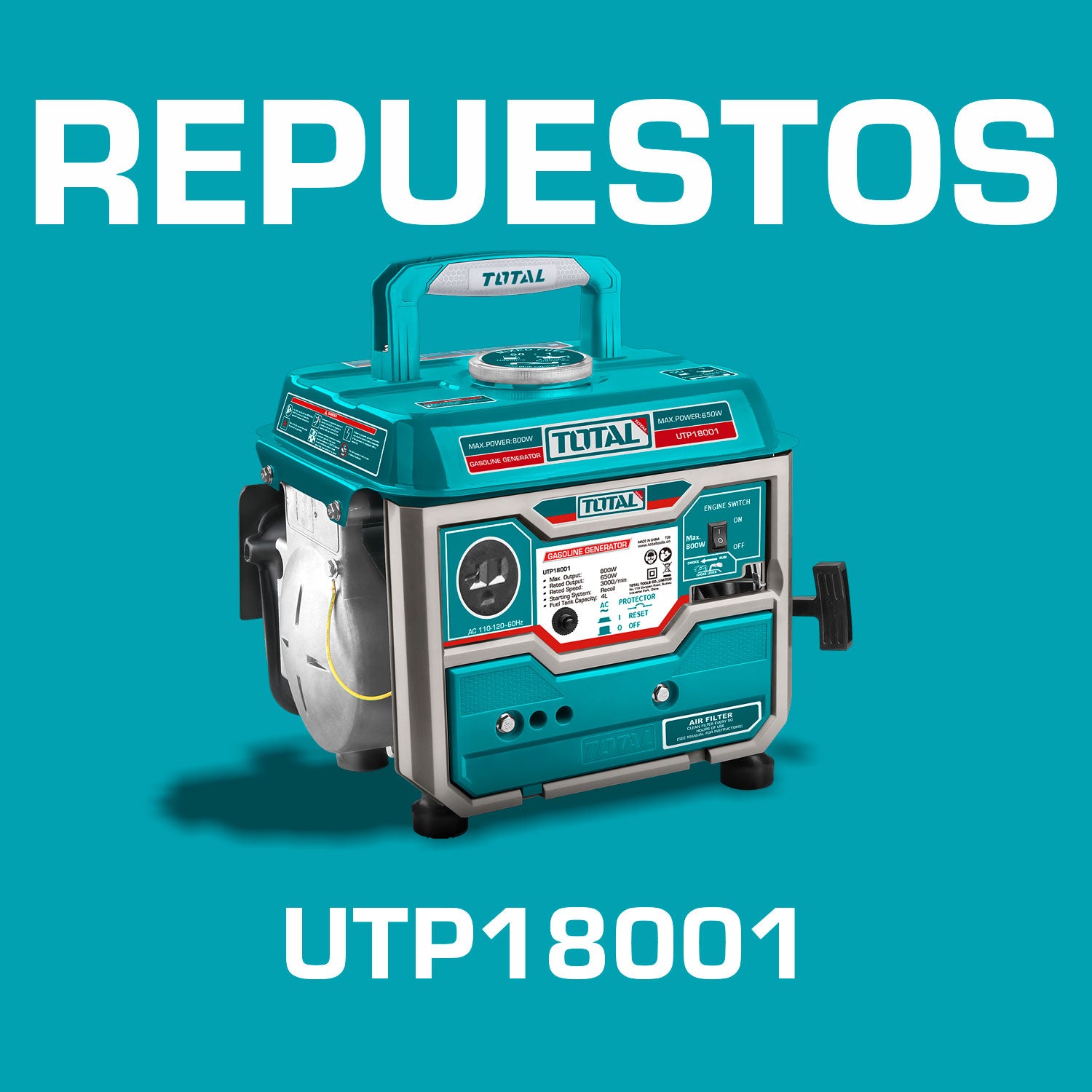 Repuestos Generador a gasolina de 800 watts Codigo UTP18001