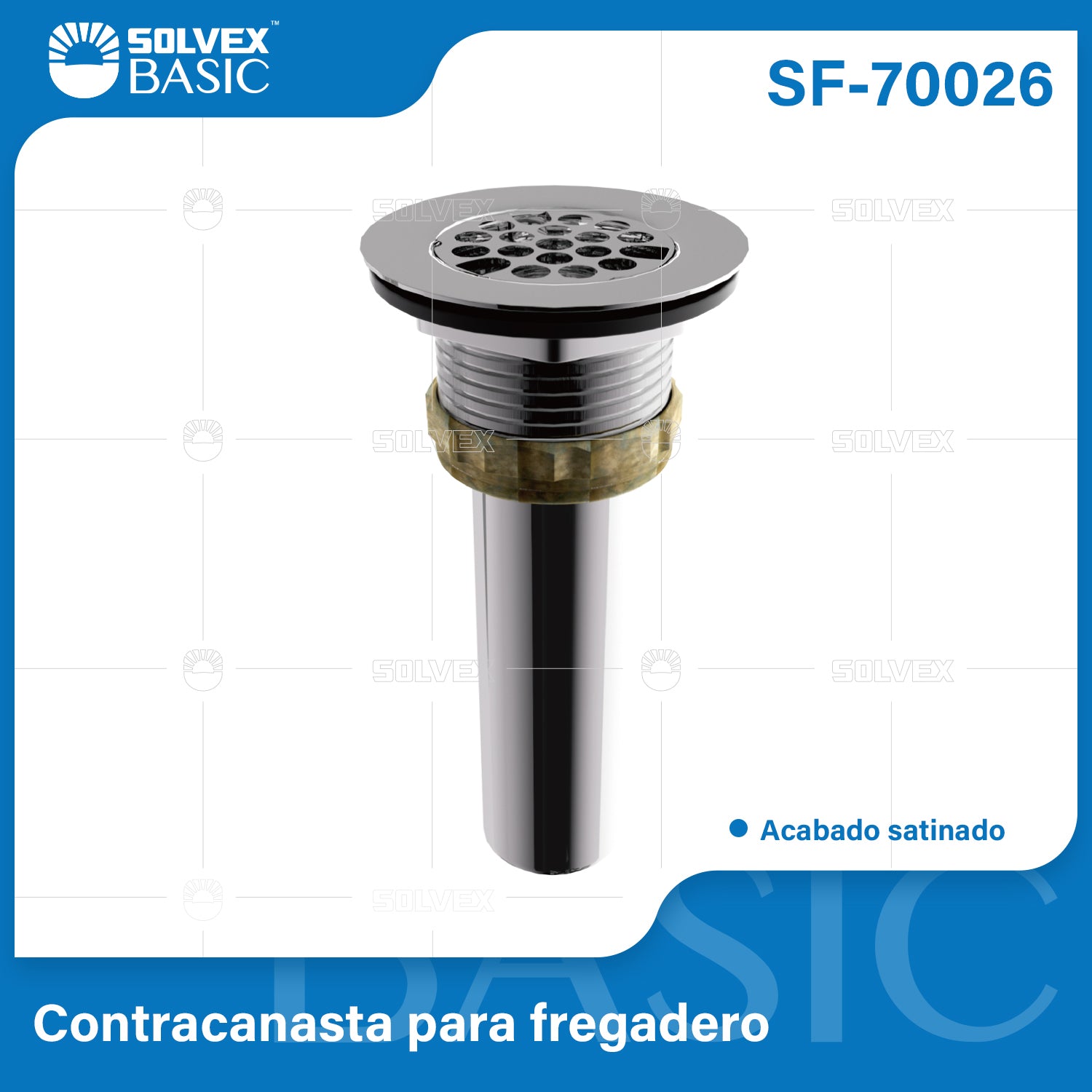 Drenaje de Rejilla para Fregador 38mm. Desagüe con Tubo de Acero Inoxidable.