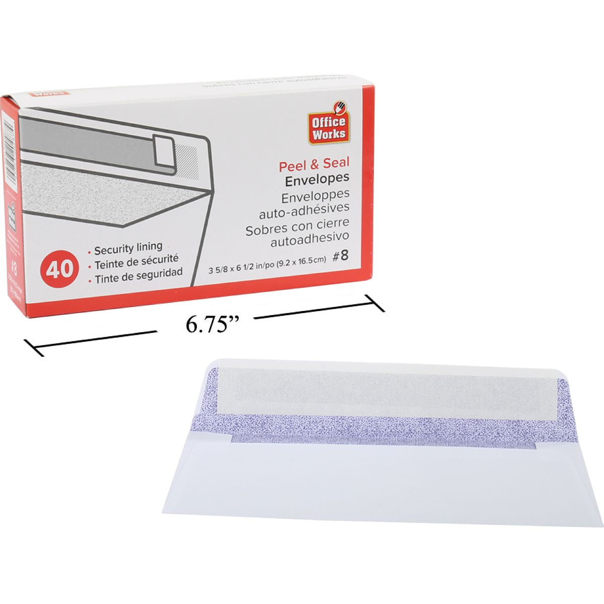 40 piezas Sobres de seguridad con sello # 8 Peel & SealSecurity