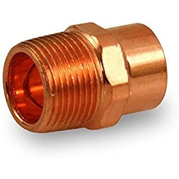 Adaptador macho roscado de cobre de 3/8"