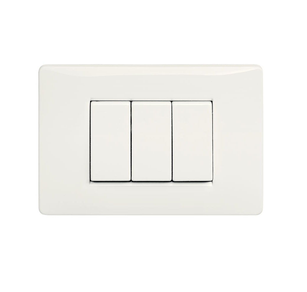 Interruptor triple de 3 vías 10 Amperios-125Volt 60Hz color blanco