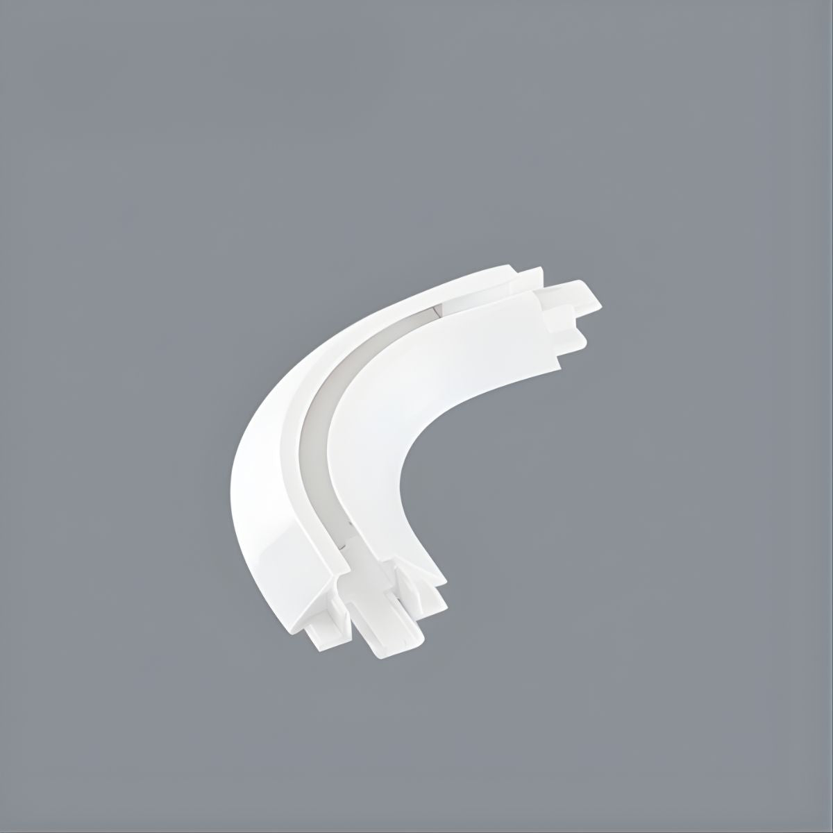 Codo Adaptador Esquinero 90° para Riel de Cortinas AB865. Unión Perfecta y Deslizamiento Suave. (Color blanco)