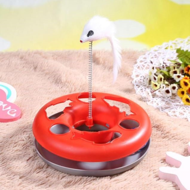 Juguete para Gato, Disco Multifuncional para entrenamiento. Tamaño 23x 7.5 x 26.5cm