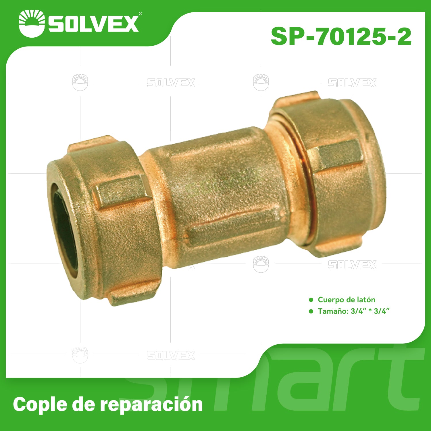 Unión de Compresión 3/4" de Latón. Cople de Reparación para Tuberías. Coupling.