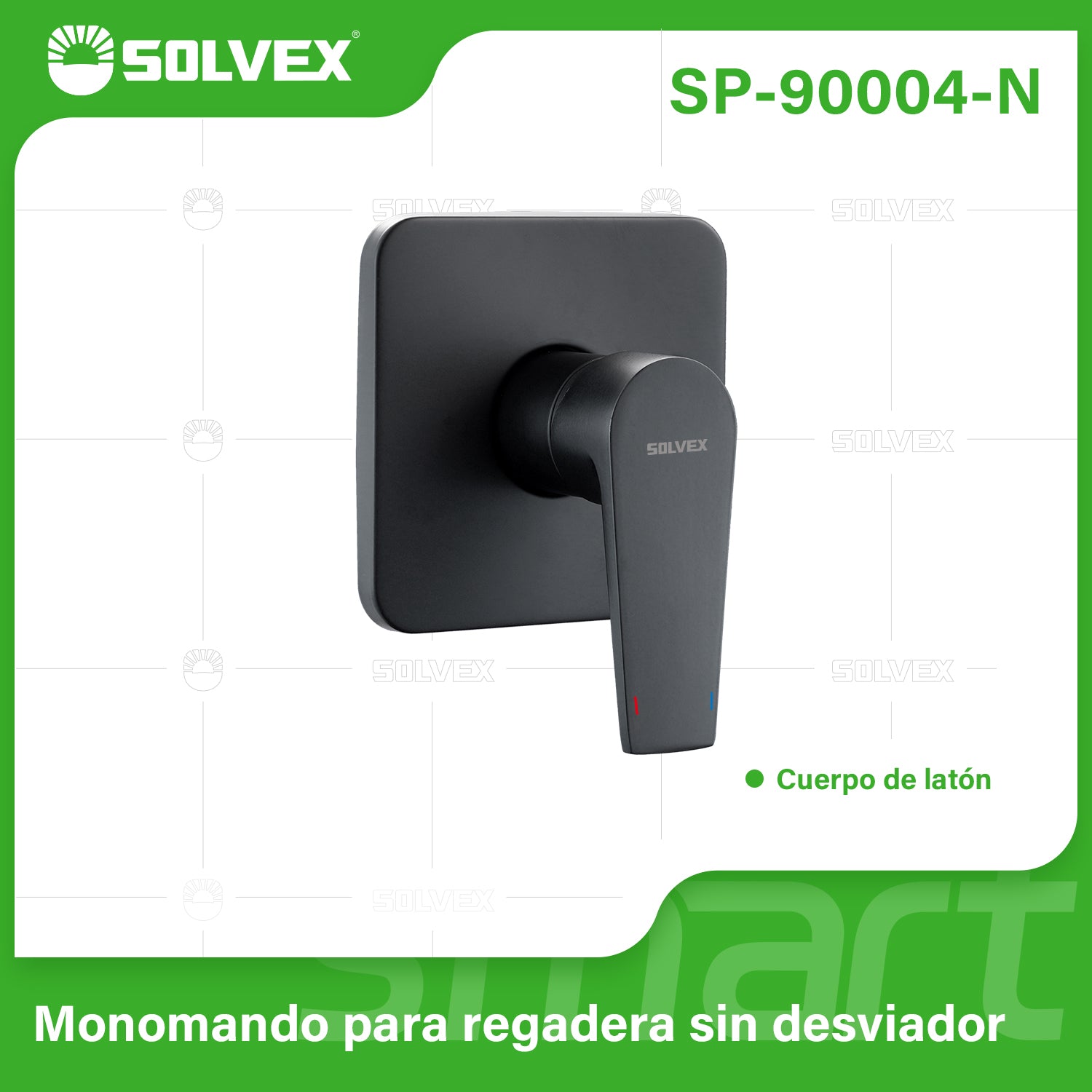 Llave De Palanca Maneral Para Ducha. Mezcladora Monomando Cuadrada Para Empotrar En Regadera. Color negro.