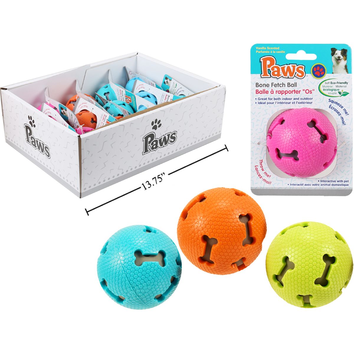Pelota Bone Fetch 2.75 " (1pza) (Viene en colores variados al azar)