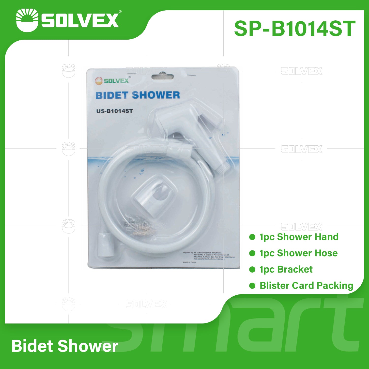 Ducha Sanitaria Tipo Teléfono. Set de 3 Piezas. Color Blanco. Regadera para Inodoro.