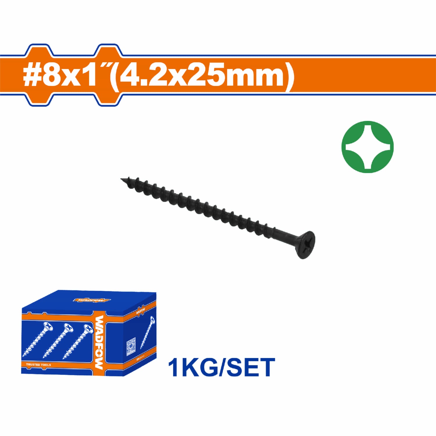 Tornillos para Aglomerado #8x1" Phillips Avellanado. Acabado Zinc. Se vende por Caja 1Kg