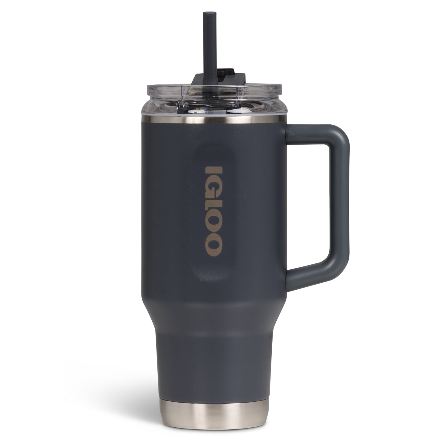 Botella De Agua Termo De 40Oz Igloo Travel. Vaso Térmico De Acero Inoxidable Con Carrizo. Color Negro.