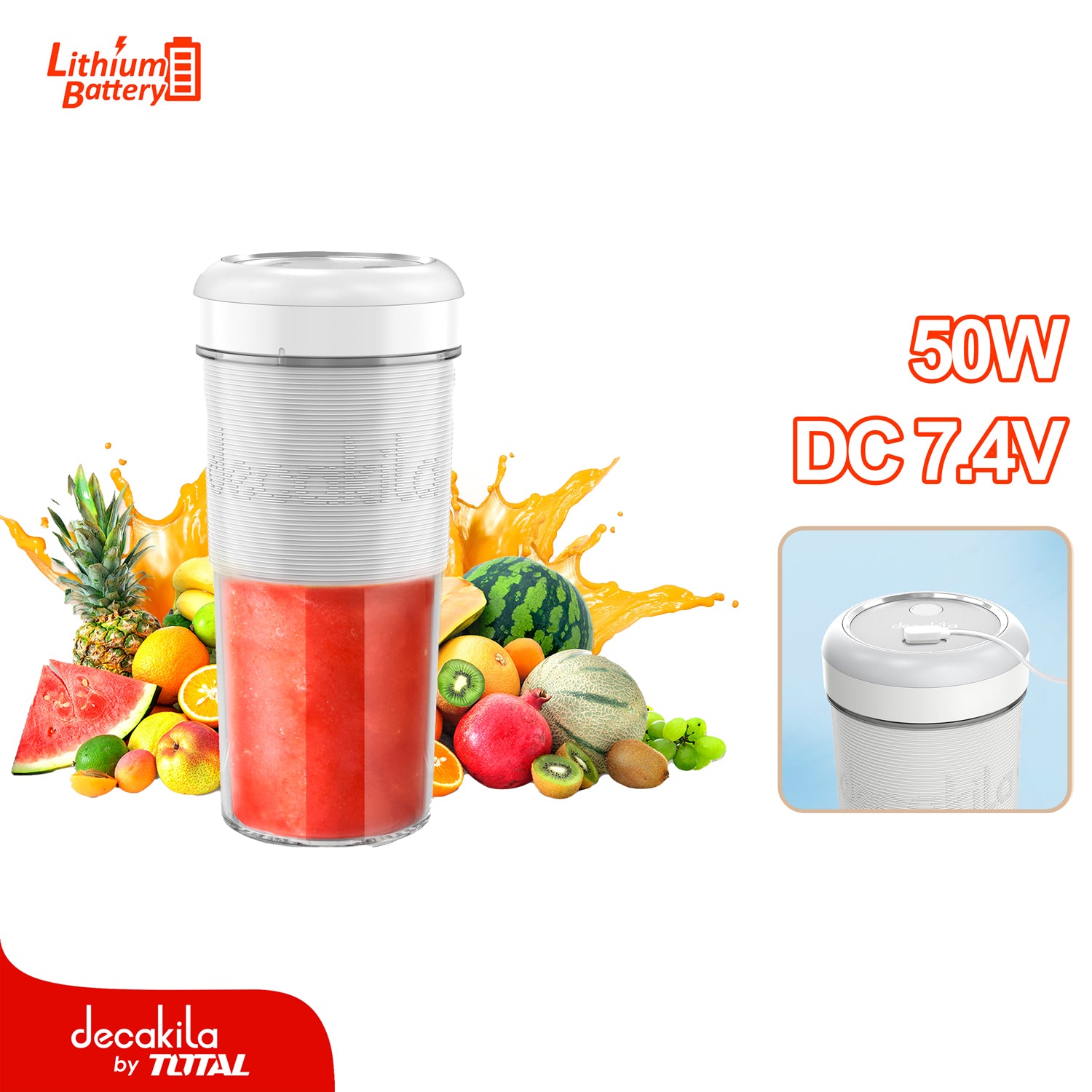 Licuadora portátil 300ml Potencia 50W Cable USB para cargar