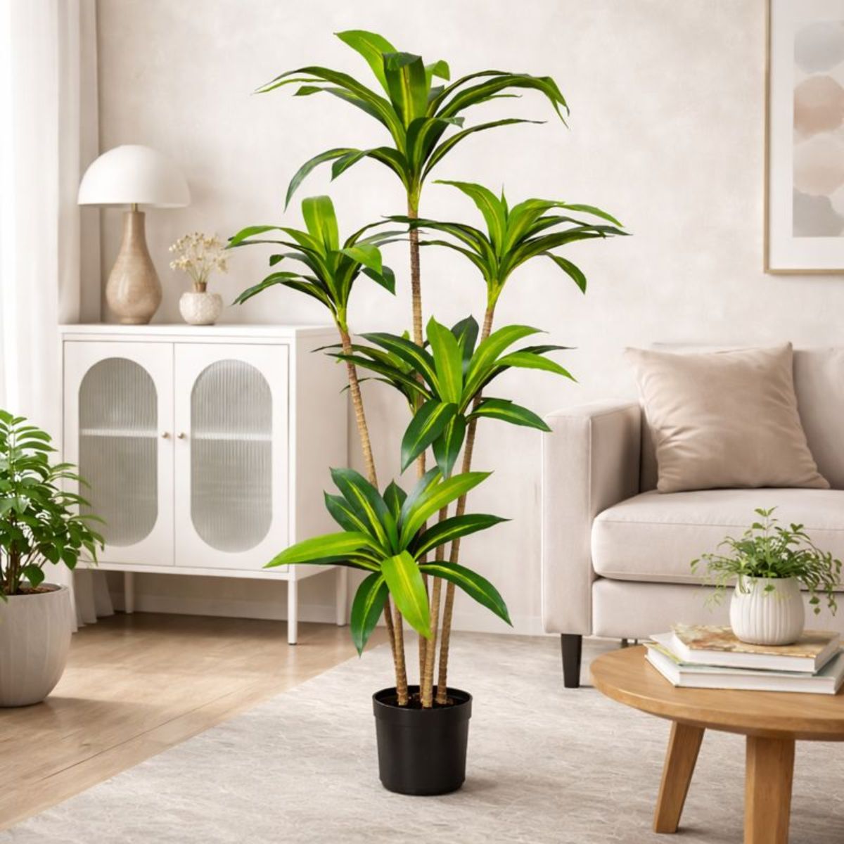 Planta tipo Dracaena Decorativo para Interior. Árbol Realista con Altura de 150cm.