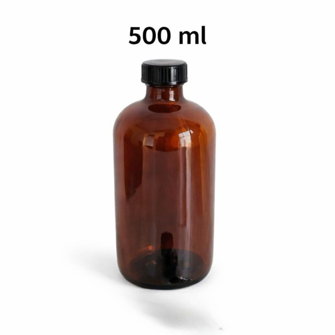 Botella De Vidrio Ámbar 500ml. Frasco Ideal Para Aceites Y Sueros (Unidad).