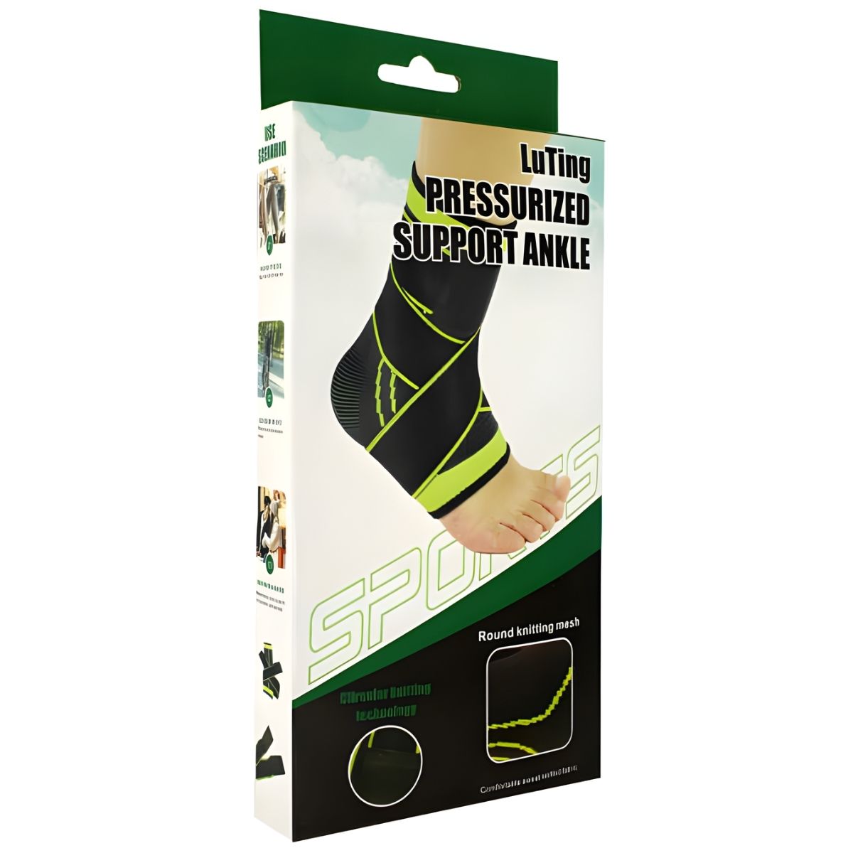 Tobillera Deportiva Ajustable con Compresión y Velcro, Soporte de Tobillo para Esguinces, Fascitis Plantar y Deportes