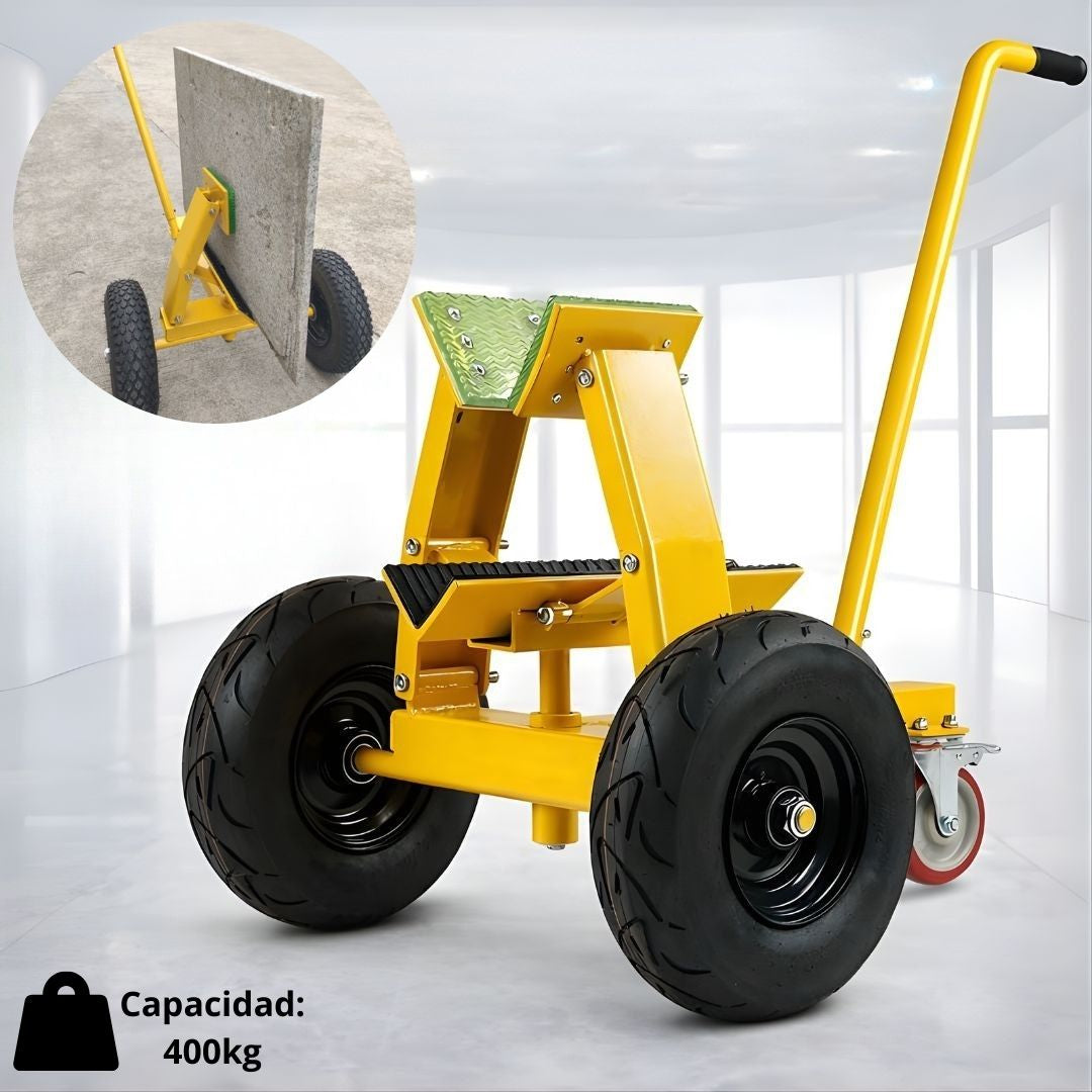 Carretilla Manual con Abrazadera. Soporte Móvil para Losas de Piedra Granito Mármol y Vidrio con capacidad de 400kg.Trolley