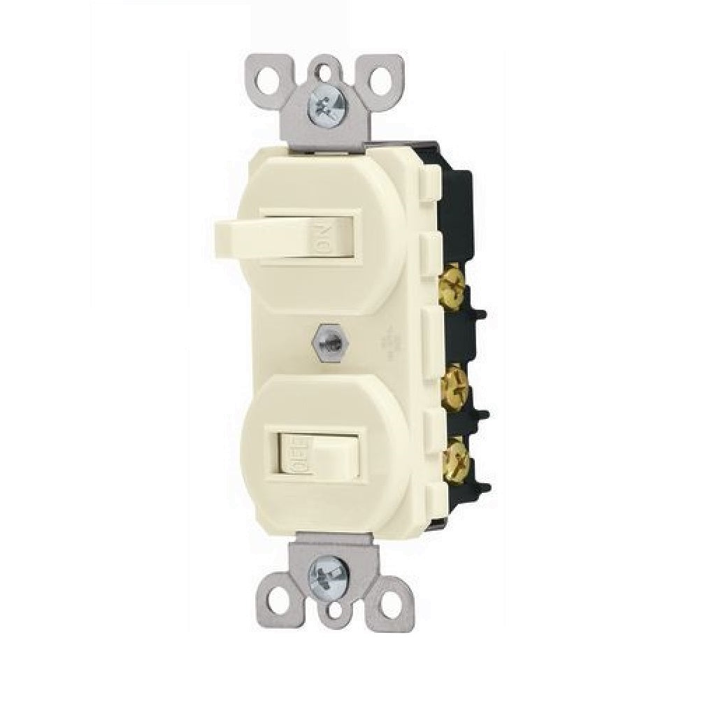 Interruptor Doble De 1 Vía 2 Polos 15A 125Volt. 60Hz. Incluye Tornillo