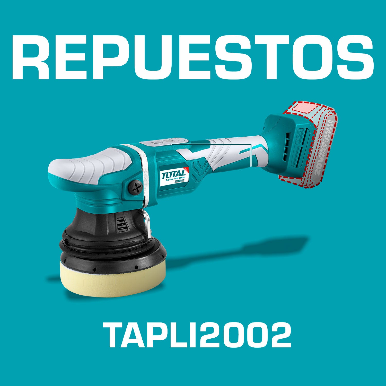 Repuestos Pulidora Angular Lithium-Ion de 125 mm. 20 V. inalámbrica No incluye batería ni cargador. Codigo TAPLI2002