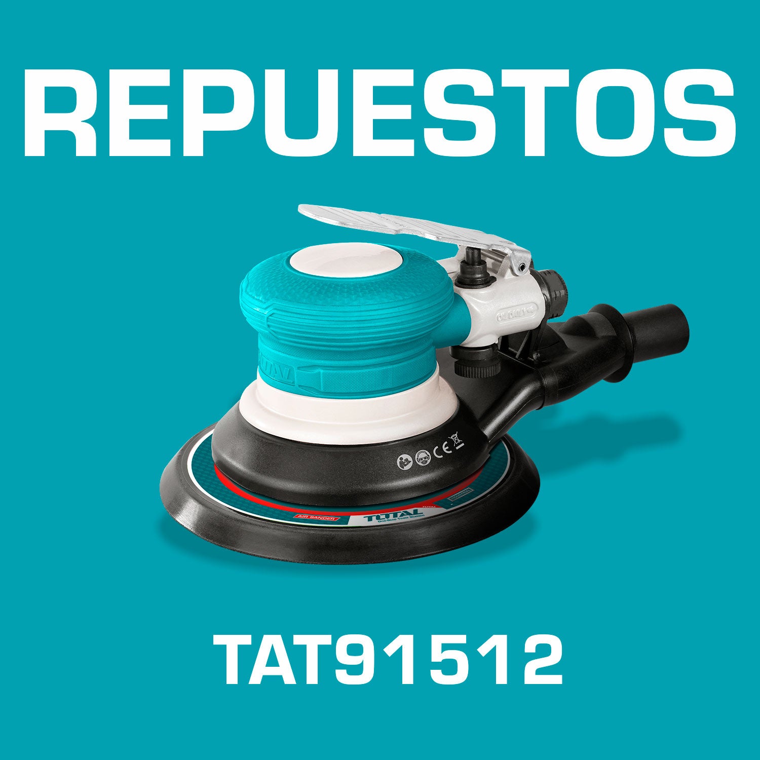 Repuestos Lijadora de Aire orbital de 6" ( 150 mm ). Diametro de Entrada de Aire ( PT ) 1/4". Codigo TAT91512