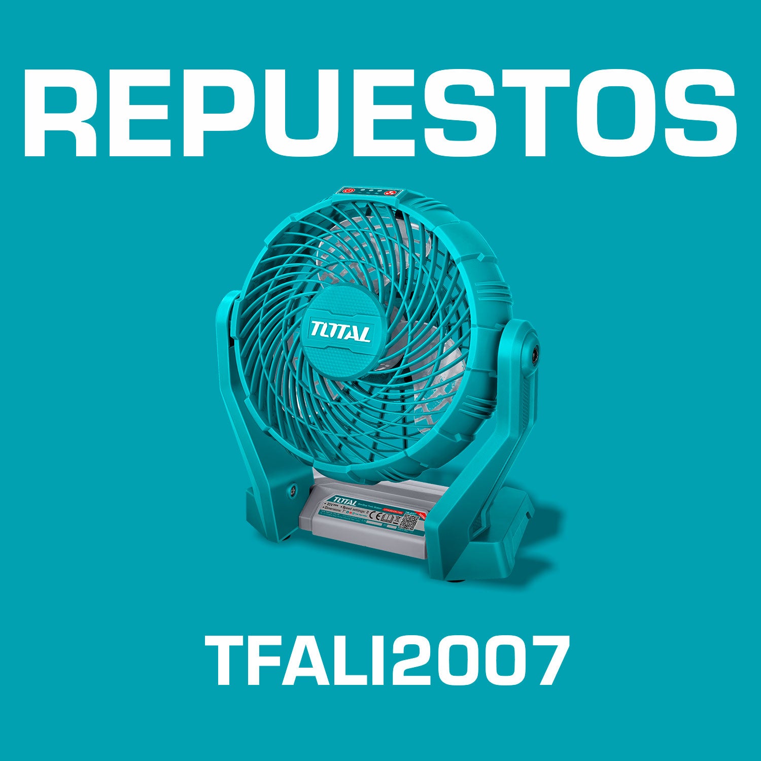 Repuestos Abanico 7" de Bateria Lithium-ion 20V inalámbrico TOTAL Codigo TFALI2007