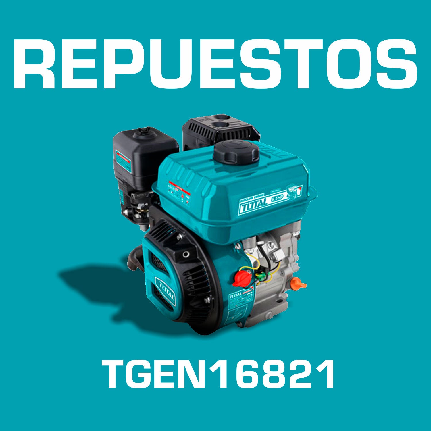 Repuestos Motor a gasolina 6.5HP 4 tiempos 19 mm Q type Codigo TGEN16821