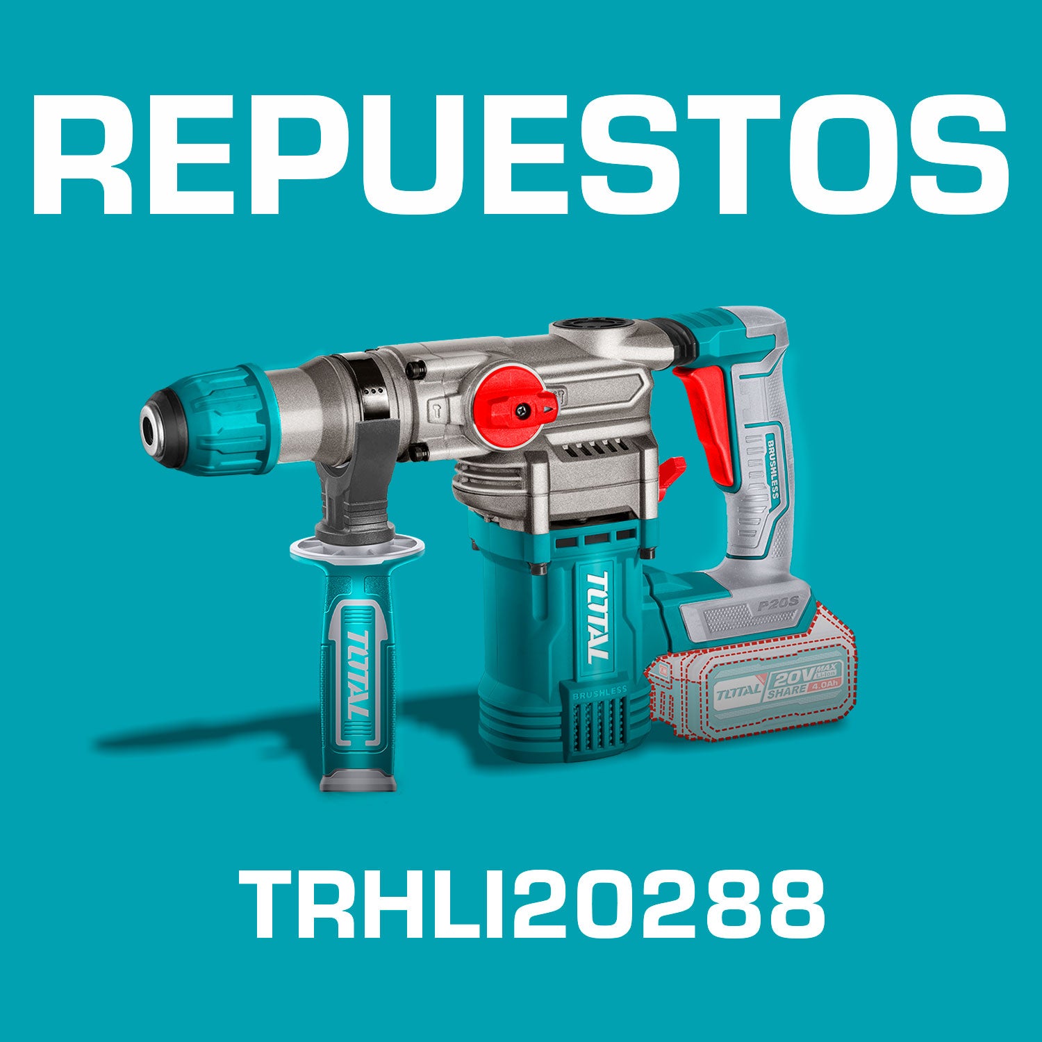 Repuestos Taladro Rotomartillo Motor sin escobillas. Cap max de Perforacion: 28 Codigo TRHLI20288