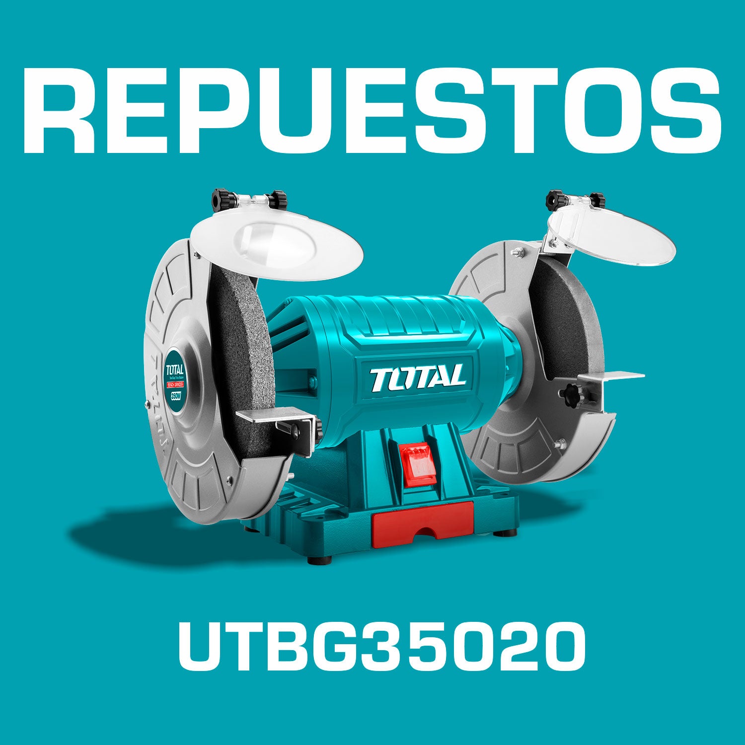 Repuestos Esmeril de banco 350W Diametro 200 mm (8") 3450rpm. Base de aluminio heavy dutty 110-120V~60Hz. Cali Codigo UTBG35020