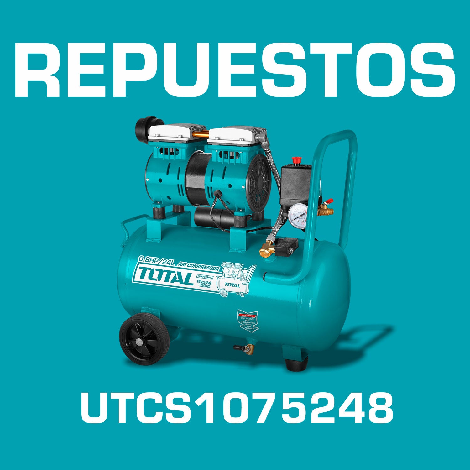 Repuestos Compresor de aire 24L (Sin aceite) Codigo UTCS1075248