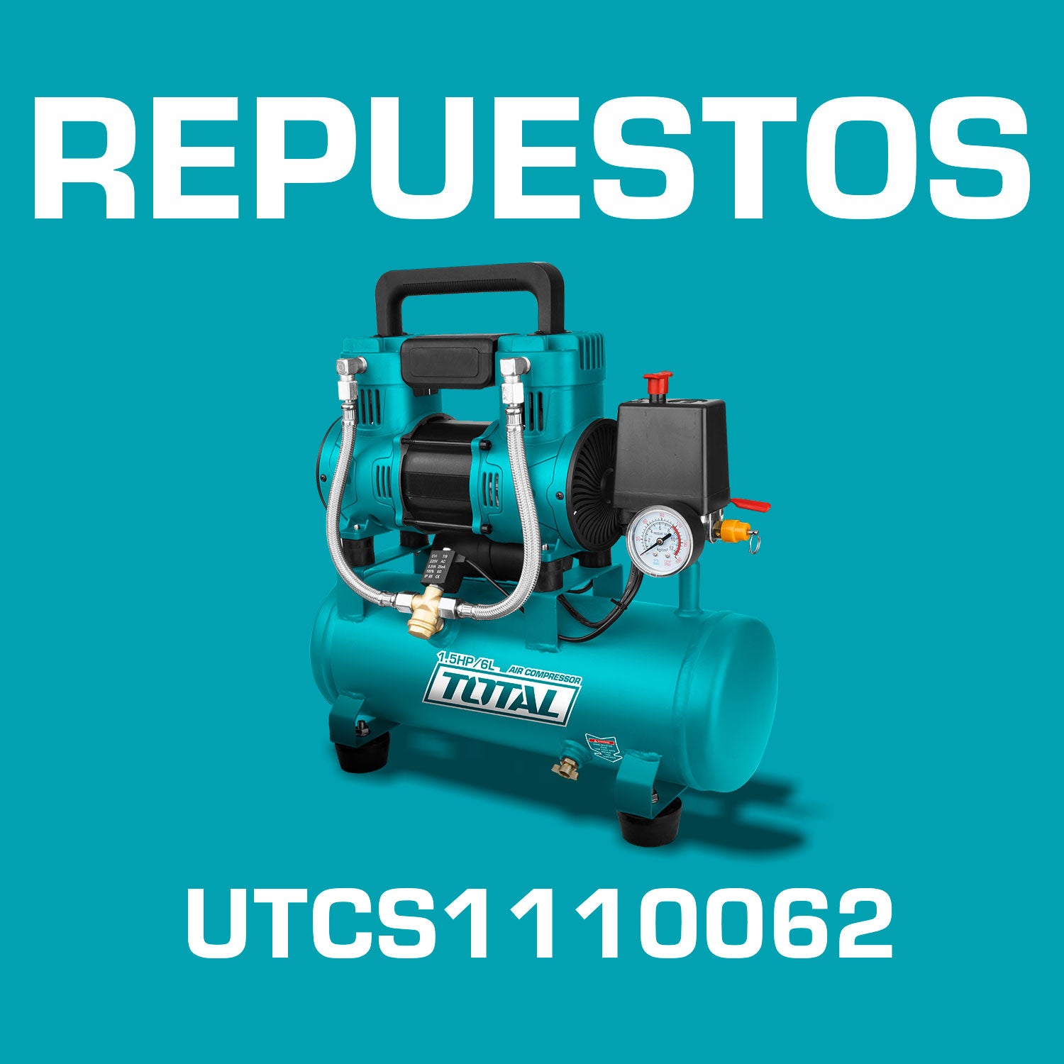 Repuestos Compresor de Aire 6L 1.5Hp. Codigo UTCS1110062