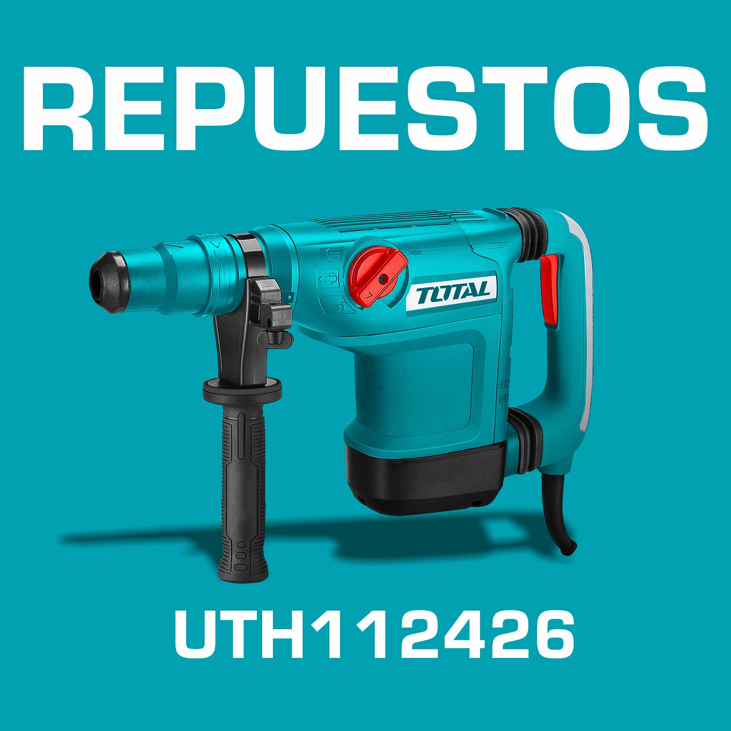 Repuestos Rotomartillo 1200W TOTAL SDS MAX 2-10J. Velocidad sin carga: 235-514rpm.1350-2950bpm Codigo UTH112426