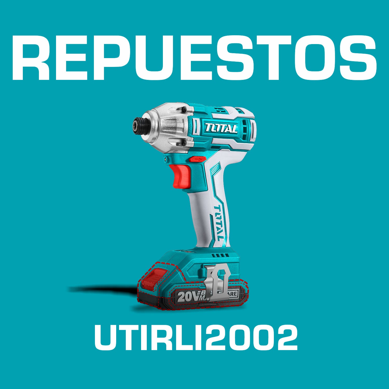 Repuestos Llave impacto drill dado hexagonal 1/4" litio 20V. Codigo UTIRLI2002