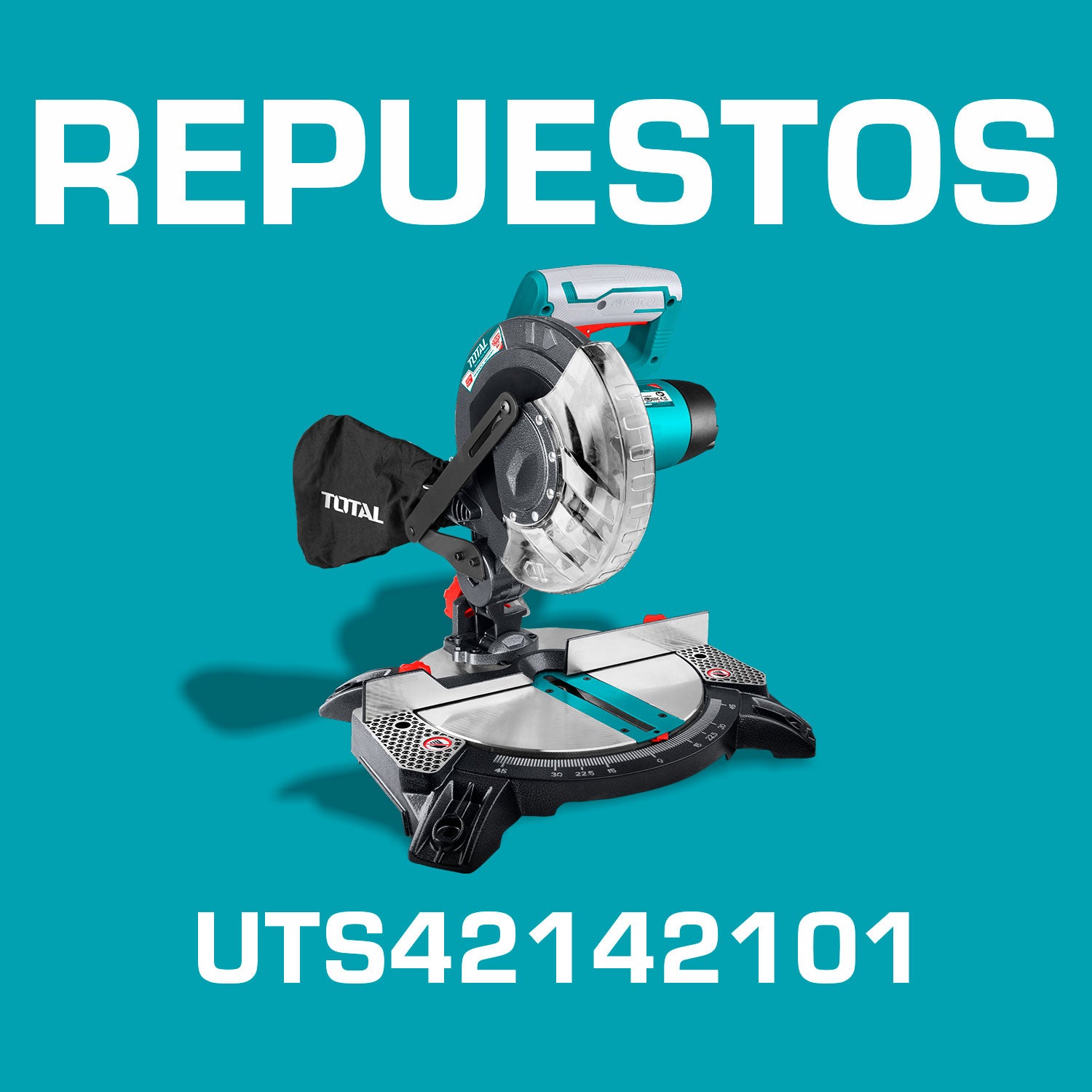 Repuestos Ingleteadora 1400W diam. de hoja 210mm(8") 5000rpm. Base de alum. Max corte55x120mm. Incluye 1sierra Codigo UTS42142101