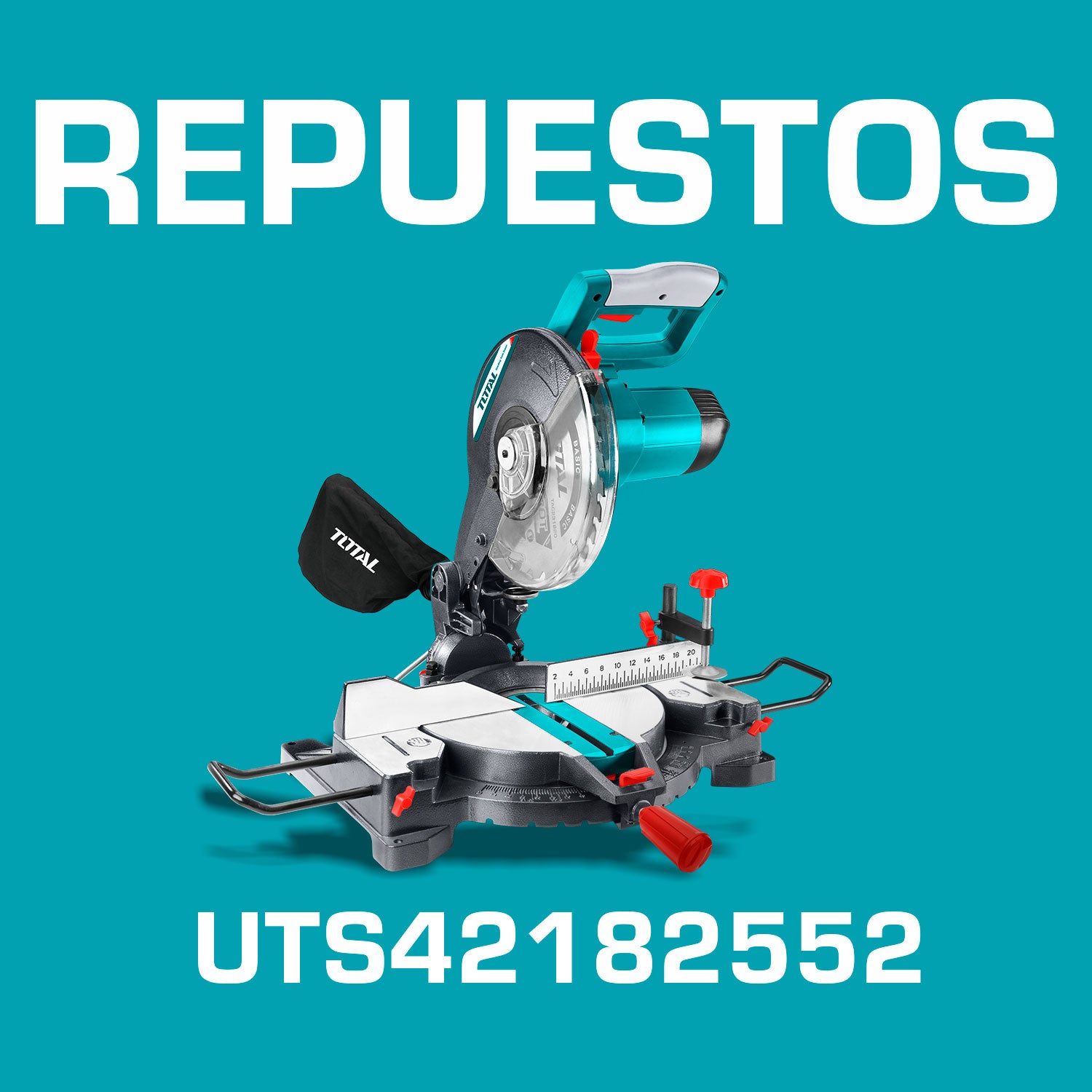 Repuestos Ingleteadora 10" para aluminio - 110-120V~60Hz 1800W 5500rpm. Corta 0 a 45 grados derecha izquierda y bisel 45 Codigo UTS42182552