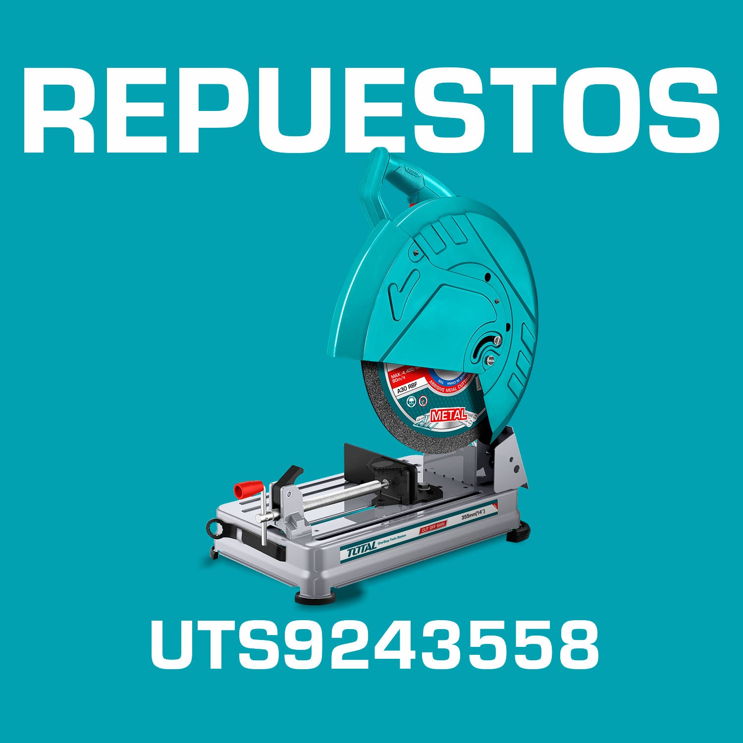 Repuestos Tronzadora 2350W 110-120V~60Hz. Velocidad Max. 3800 rpm. 13-62/64" x 1" x 1/8" Codigo UTS9243558