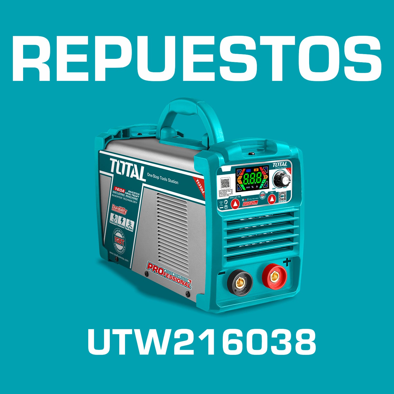Repuestos Máquina de Soldar Inverter 160A. Codigo UTW216038