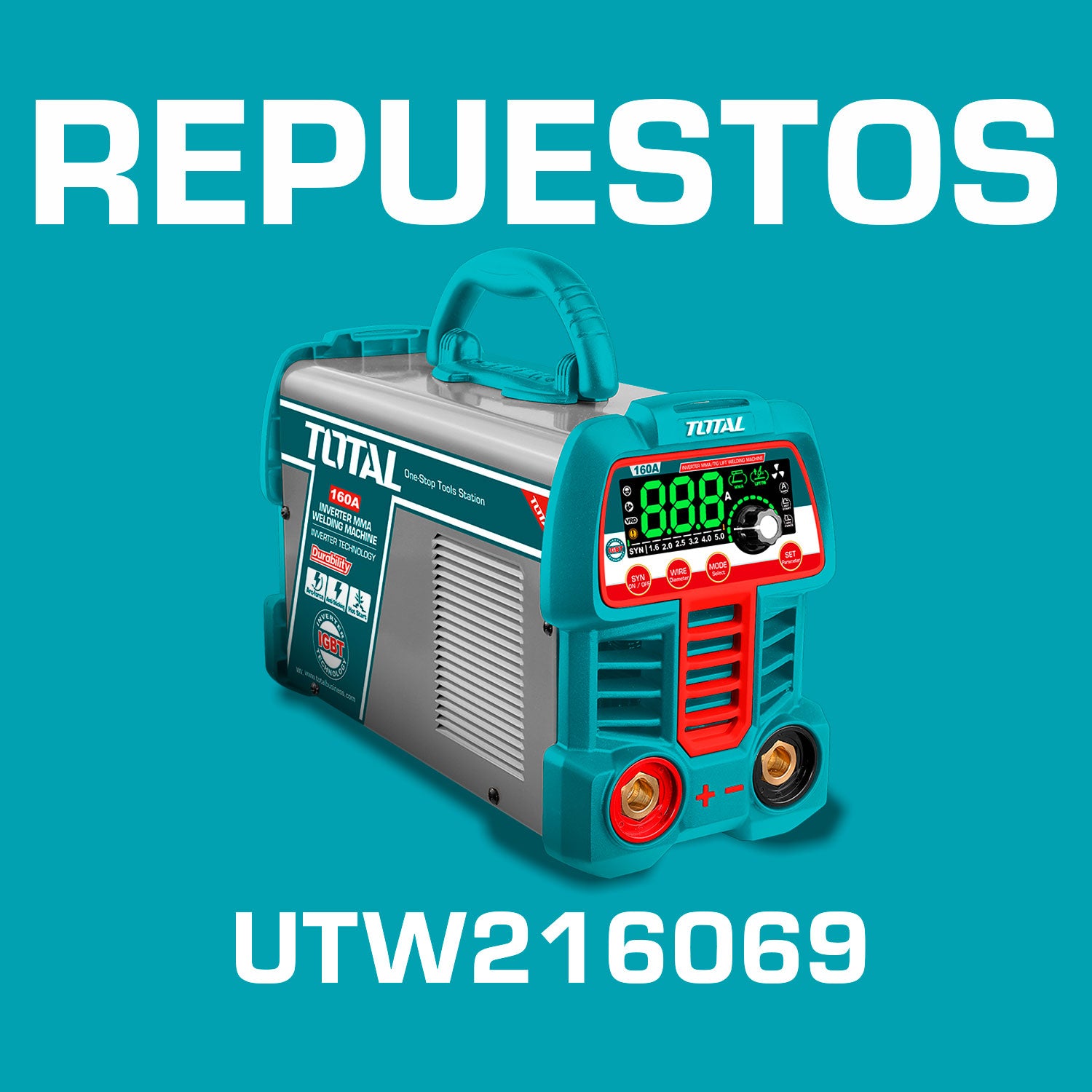 Repuestos Máquina de Soldar Inverter Heavy Duty Calidad Profesional 60% . Codigo UTW216069