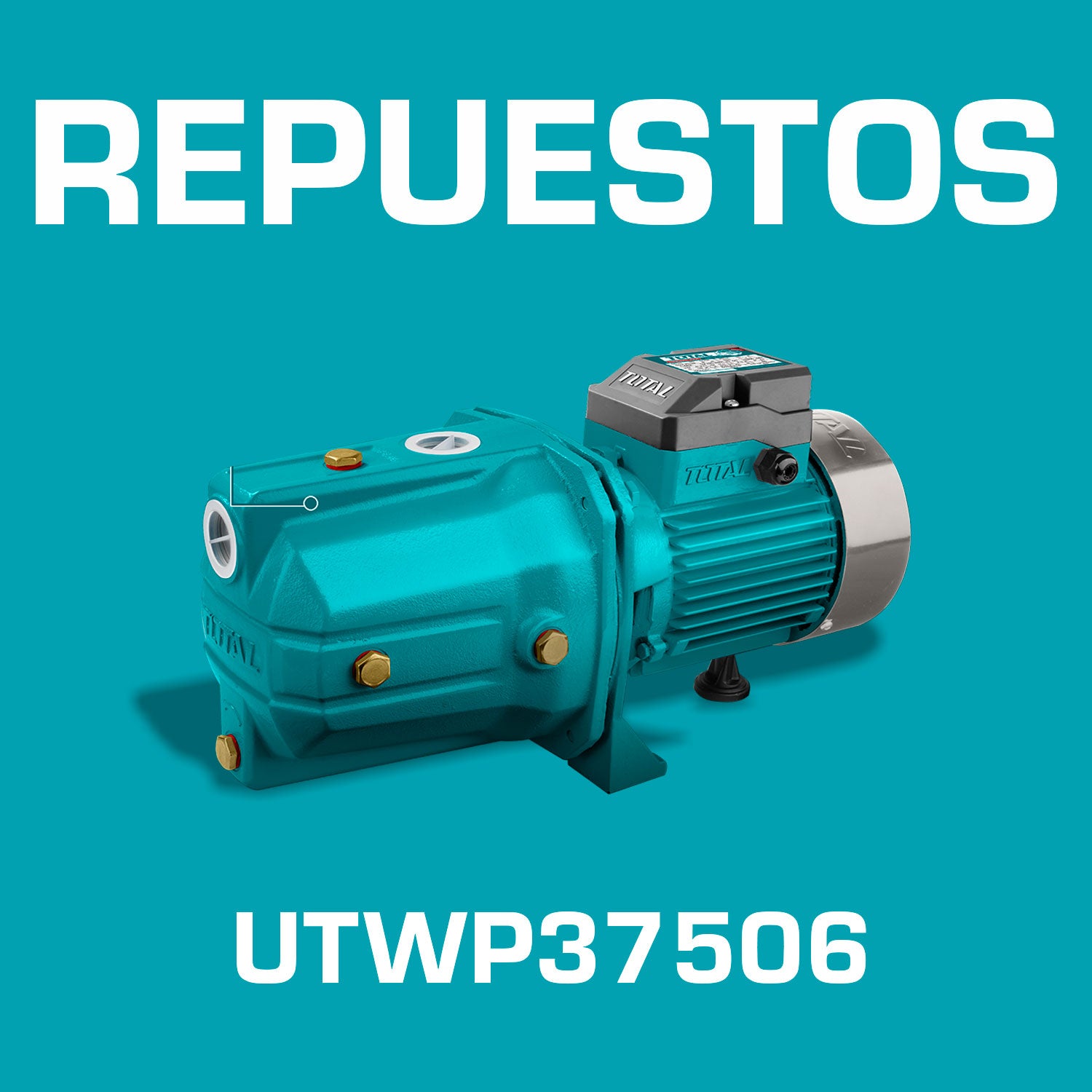 Repuestos Bomba jet de agua, injeccion 1HP 51M 55L/min succion 9M coneccion 1" impeler cobre (1 año) 110-120V~ Codigo UTWP37506