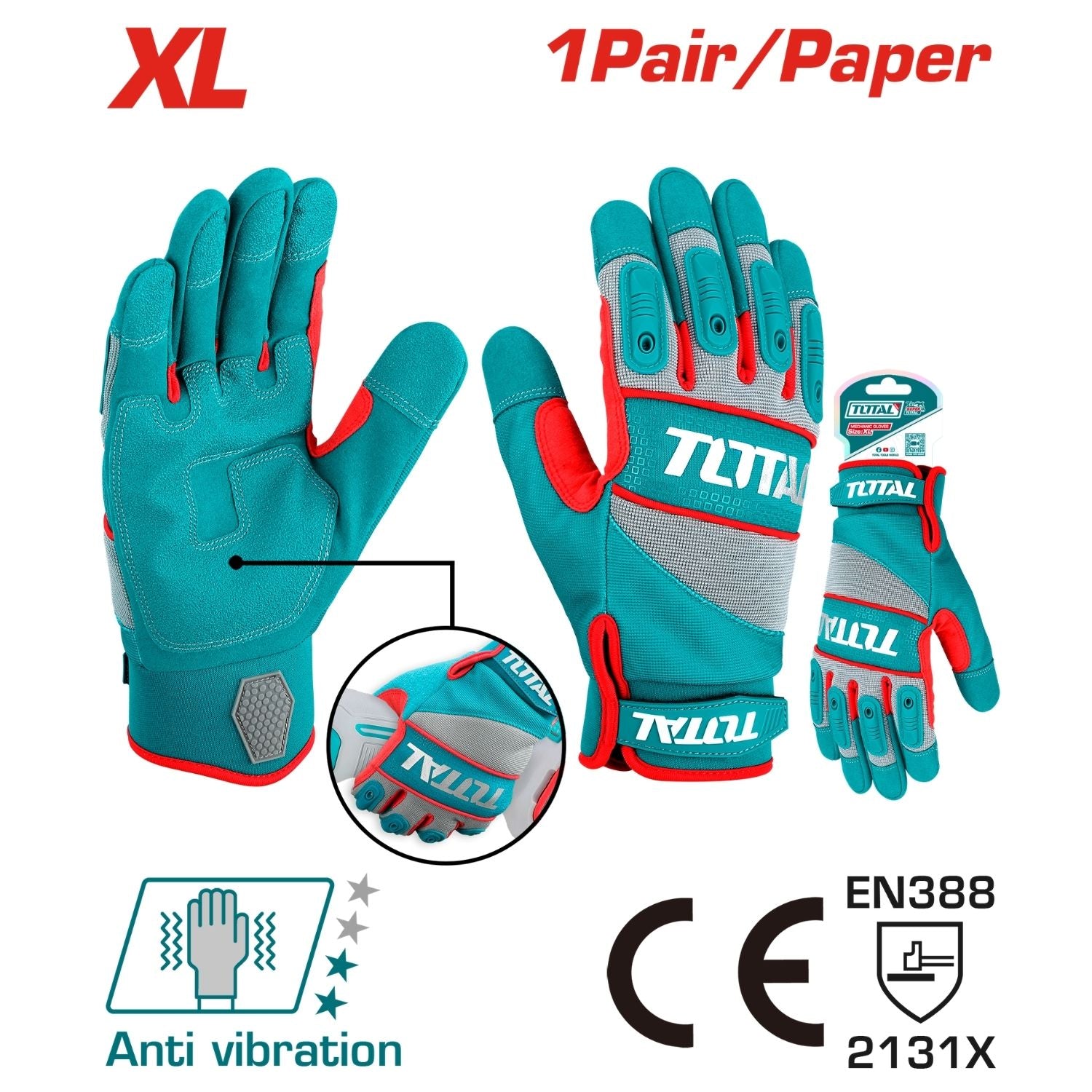 Guantes de mecánico XL Uso para escalada y manejo de cuerdas. Con refuerzo de caucho.