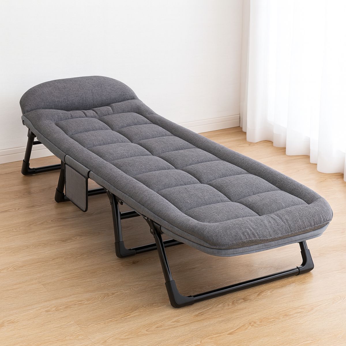 Cama auxiliar Plegable catre Portátil. Silla Reclinable Convertible En Cama. Catre con Respaldo Ajustable. 66*190cm