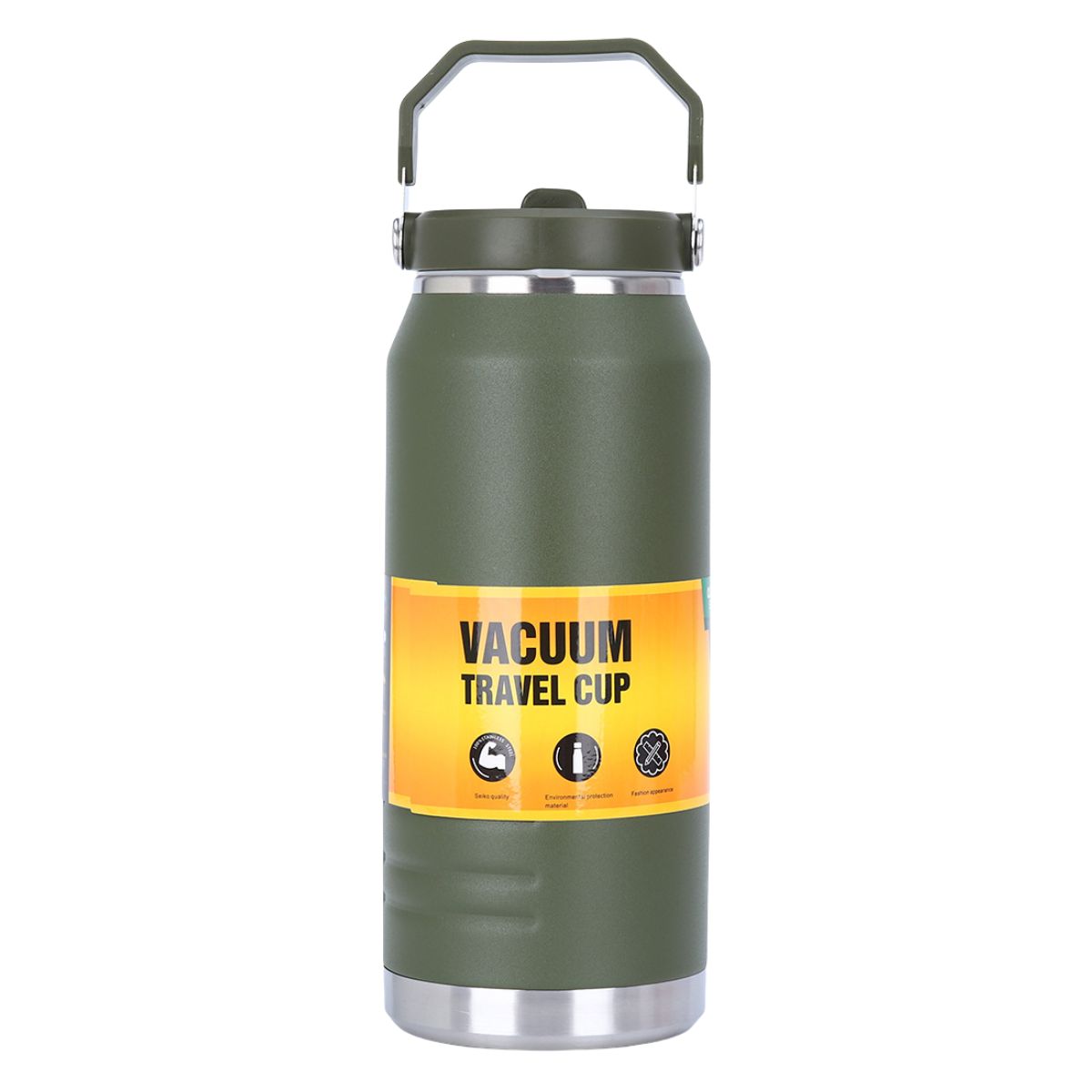 Botella De Agua Térmica 1600ml. Termo De Doble Pared. Acero Inoxidable. Libre de BPA. Color verde militar.