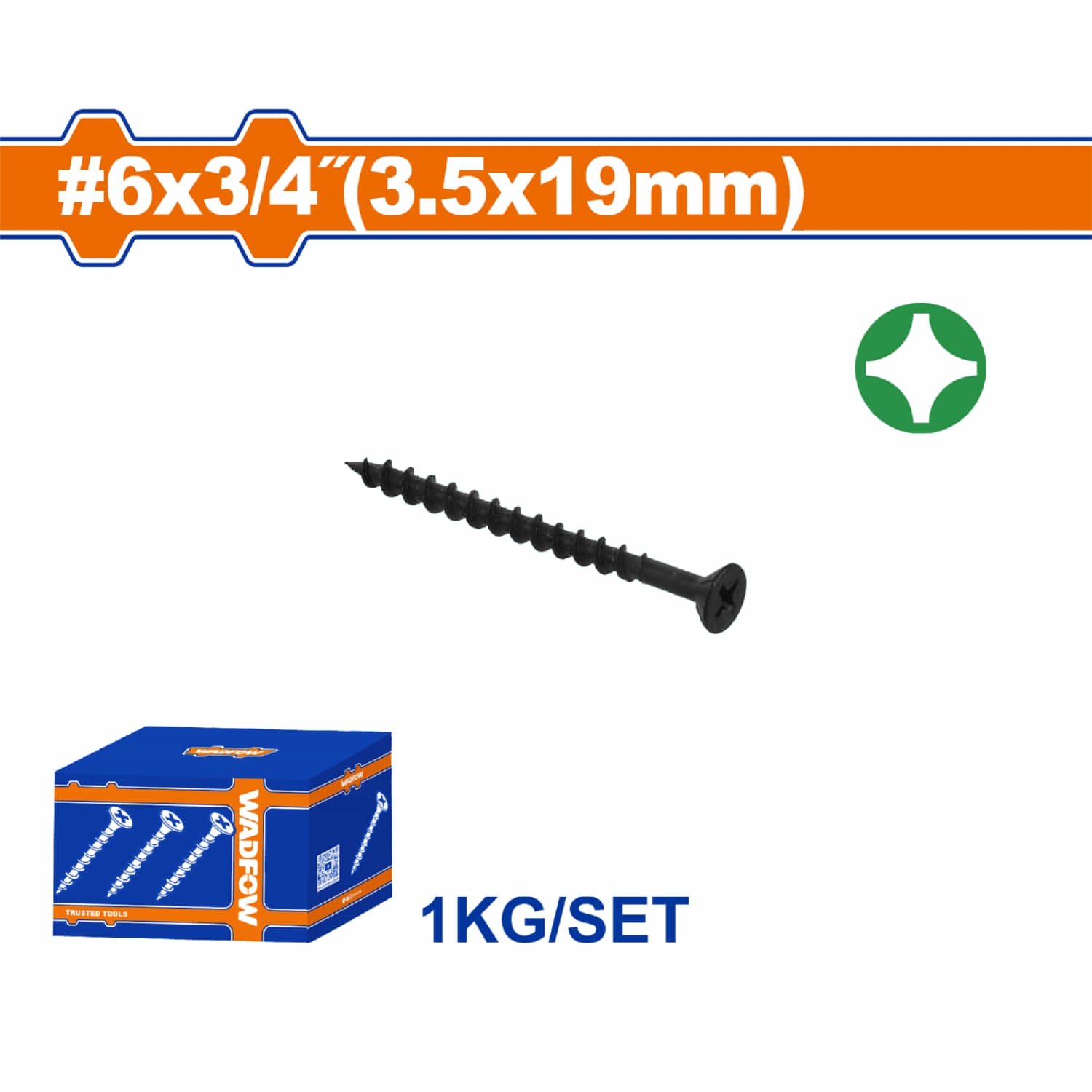 Tornillos para Aglomerado #6x3/4" Phillips Avellanado. Acabado Zinc. Se vende por Caja 1Kg