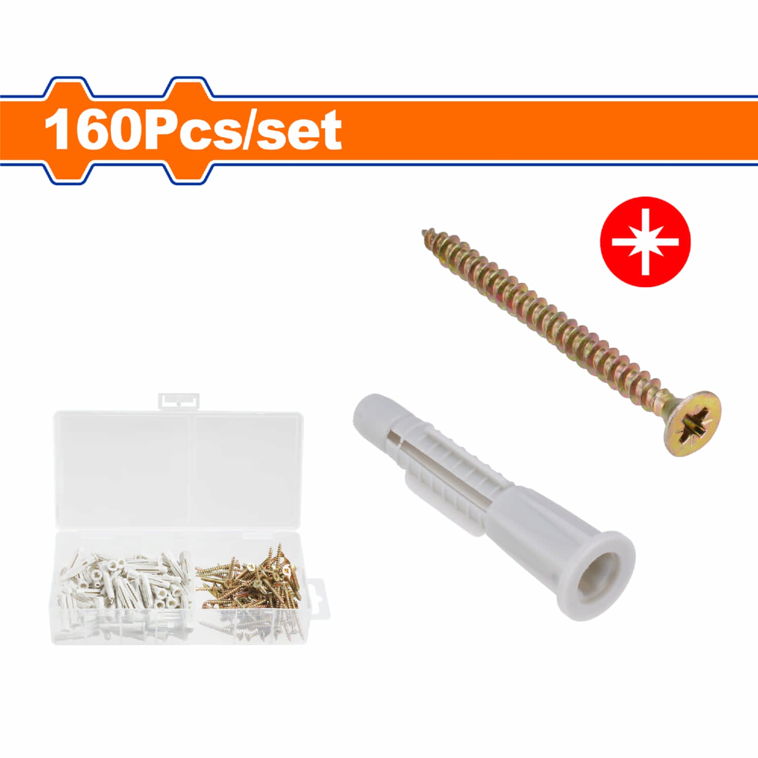 Tornillos para Aglomerado 5x31mm (80 pzas) y Anclajes de Plástico 3.5x35mm (80 pzas) , Acero Galvanizado, Pozidrive Set de 160Piezas. Madera comprimida.
