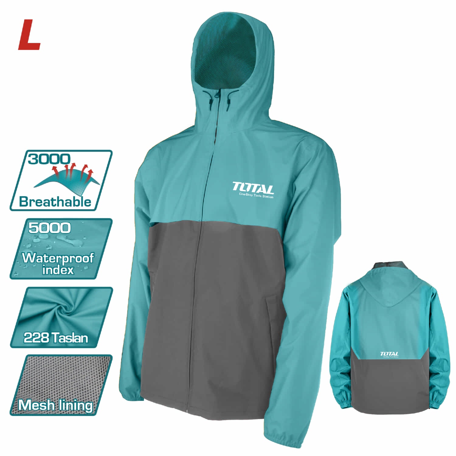 Chaquetas cortavientos De Trabajo, Material: Taslan228 y forro de malla