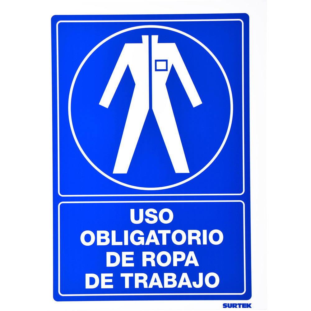 Letrero "Ropa de trabajo" Surtek