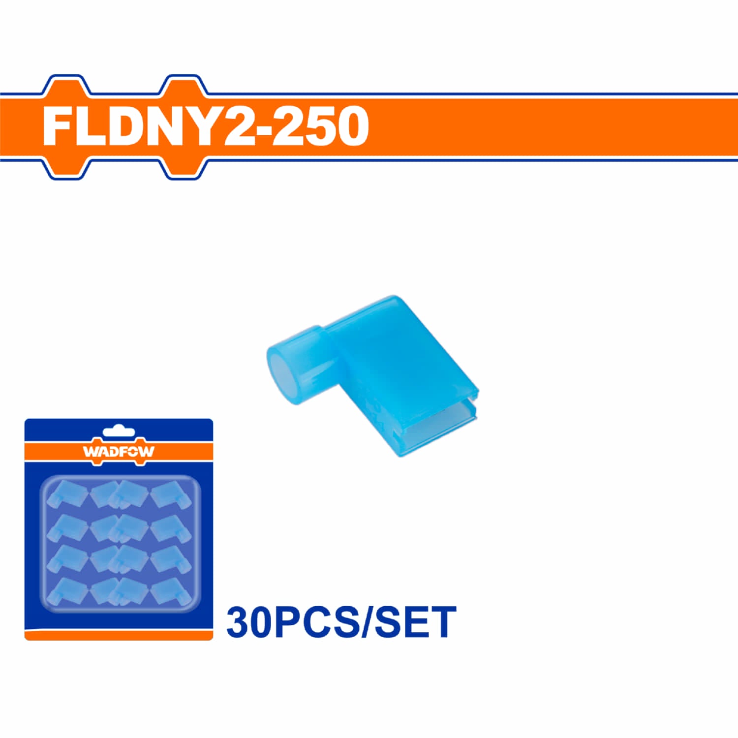 Terminales conectores para cables eléctricos FLDNY2-250 Set 30 pzas Color azul Crimpado eléctrico.
