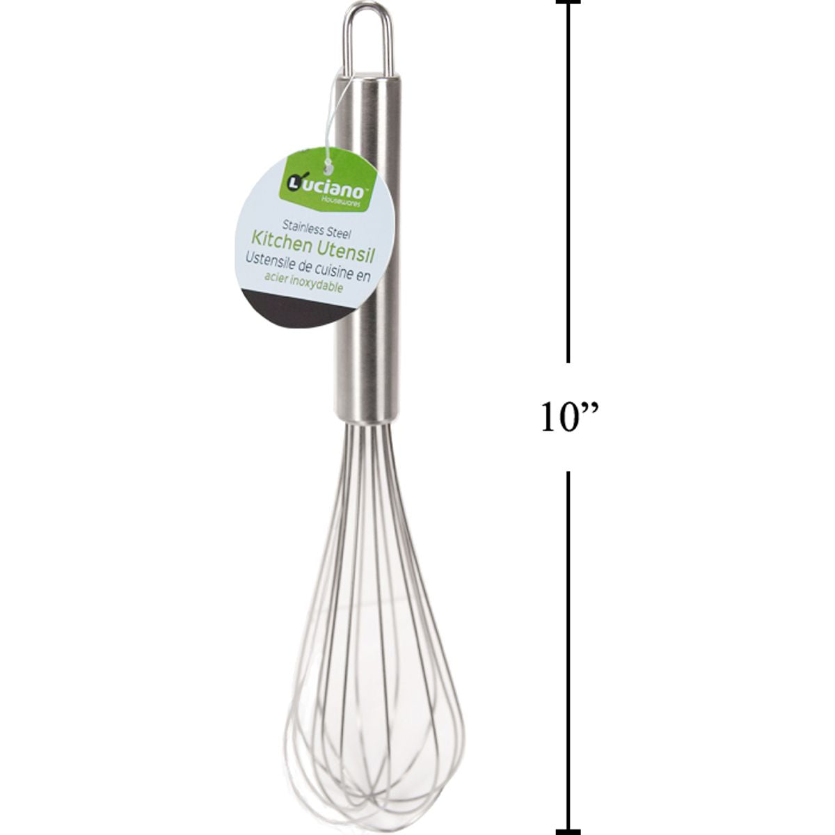Batidor Luciano 10.25 "L, acero inoxidable, etiqueta colgante (CS)