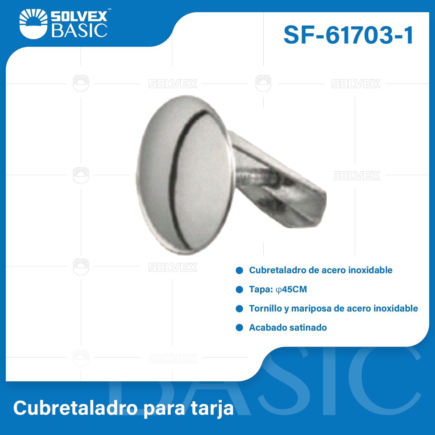 Tapón de acero inoxidable 45 mm. Tapa Cubre orificios en fregador o lavamanos. Acabado satinado.