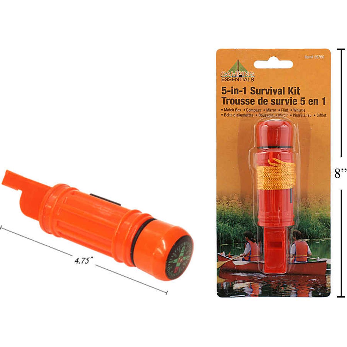Silbato 5 en 1 de supervivencia para camping