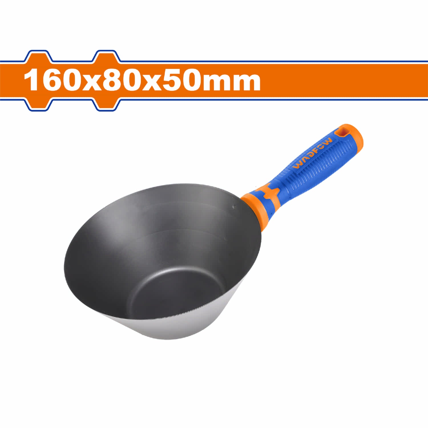 Tazón Bowl para mezcla de Concreto yeso 160x80x50mm Acero A3 con Mango ergonómico. Recipiente para repello Cemento.