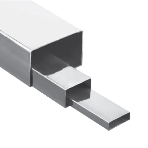 TUBO RECTANGULAR STRUCT. SATINADO 1" X 2" X 2.5 MM X 6MTS. ACERO INOX 304.