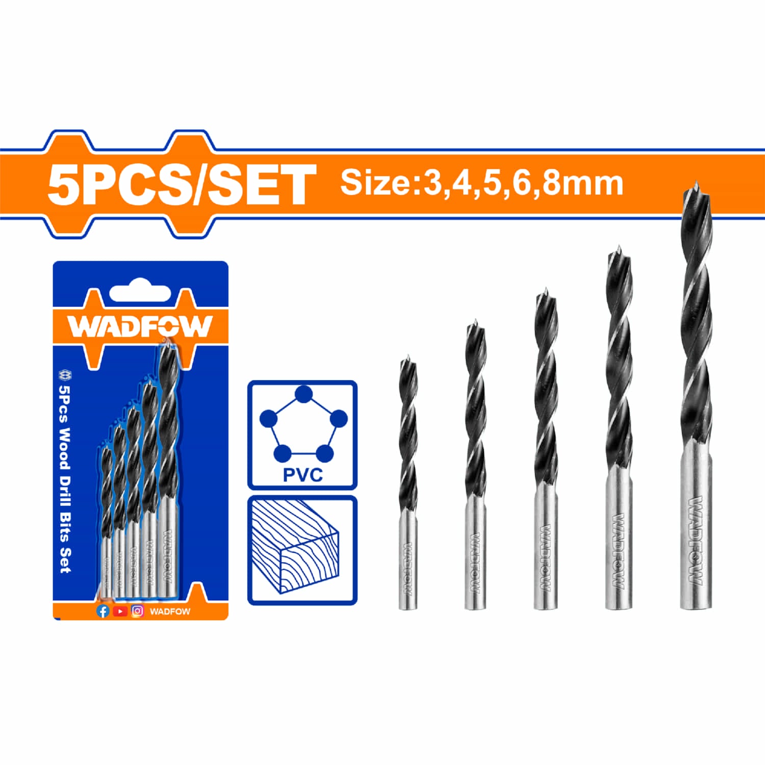 Juego De Brocas En Espiral Para Carpintería De Acero Al Carbono, 8 Uds., 3- 10mm, Para Taladro Eléctrico, Taladro De Banco | En Línea