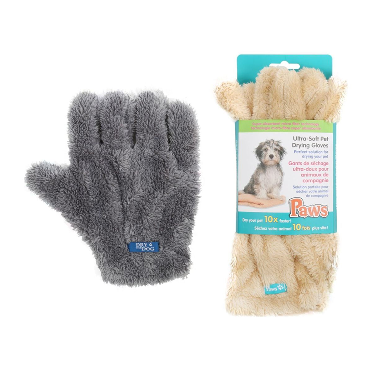Guantes para secar mascotas (1pza) (Viene en colores variados al azar)